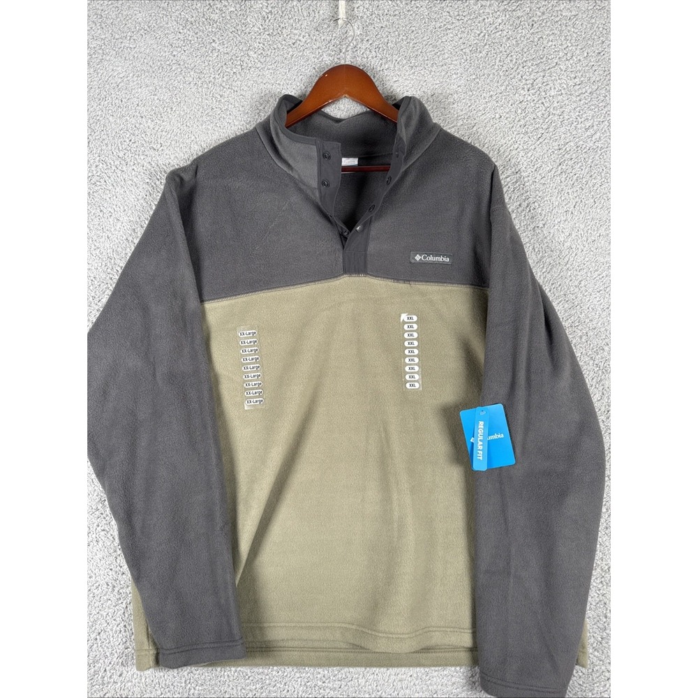 Columbia Steens Mountain Half Snap Mens 2XL Gray Foster Creek‎ Fleece Pullover